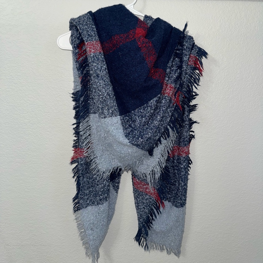 Cozy Plaid Fringed Scarf
